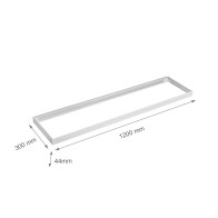 SPECTRUM - montážny rámček na povrch pre LED panel - ALGINE 300x1200x43mm - Biely