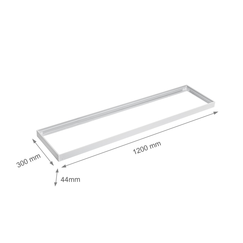SPECTRUM LED - montážny rámček na povrch pre LED panel - ALGINE 300x1200x43mm - Biely