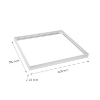 SPECTRUM - montážny rámček na povrch pre LED panel - ALGINE 600x600x43mm - Biely