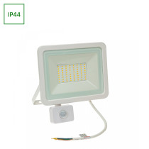 SPECTRUM - NOCTIS LUX 2 - 50W reflektor IP44 230V Studená biela / 6000°K - Biely / so senzorom pohybu