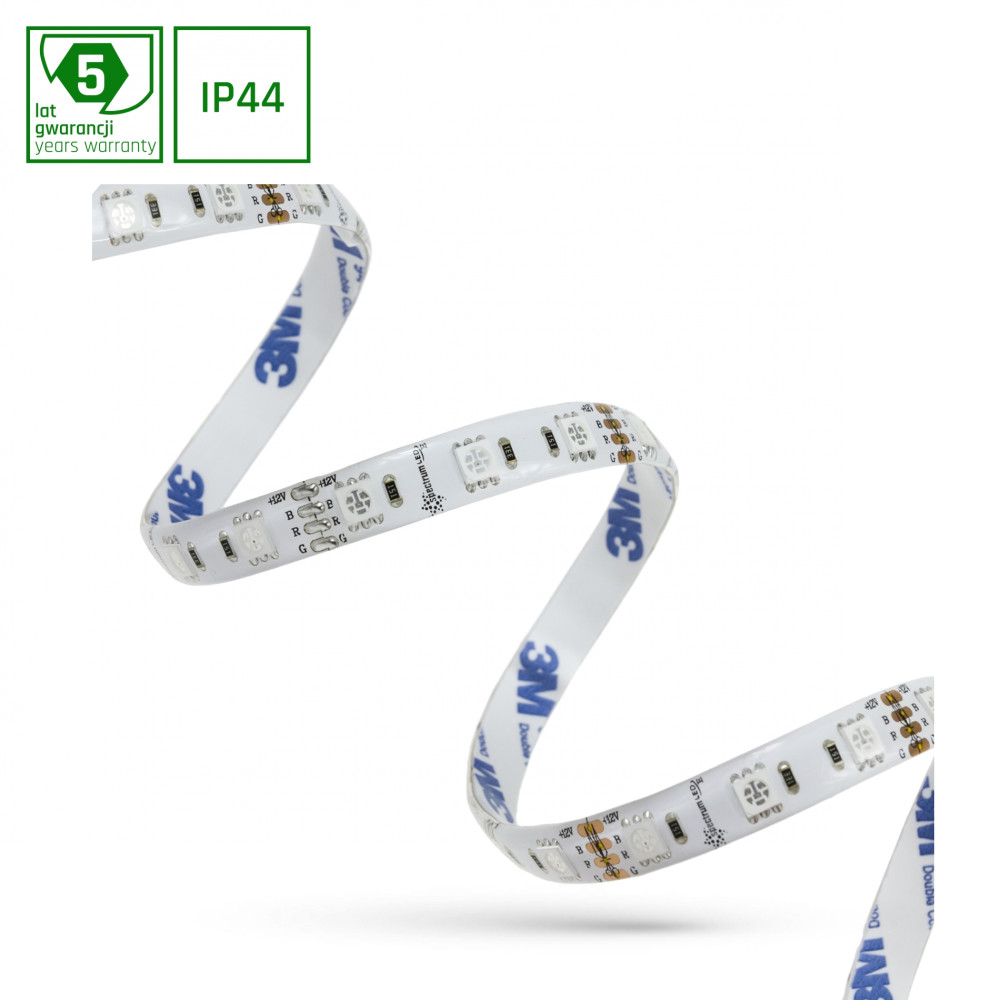SPECTRUM LED - 1m LED pásik SMD 5050 - 9,6W/m - 60LED/m - IP44 (silikón) - 10mm - 12V - RGB  - Záruka 5 rokov (5m kotúč)