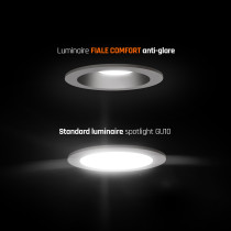 SPECTRUM LED - FIALE COMFORT anti-reflexné zapustené kruhové nastaviteľné svietidlo IP20 Ø85x50mm 250V - Bielo / Čierne