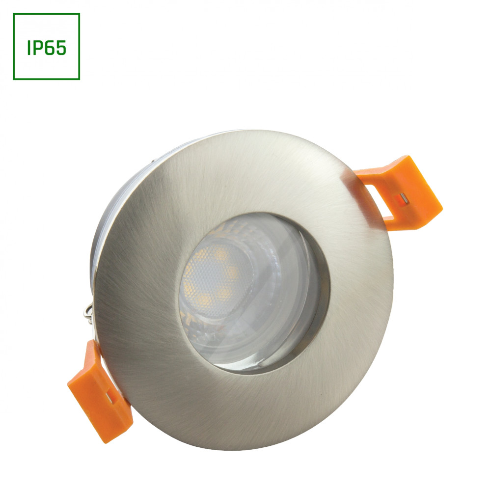 SPECTRUM - FIALE IV zapustené kruhové svietidlo GU10 IP65 Ø83x51mm - 250V - Strieborné