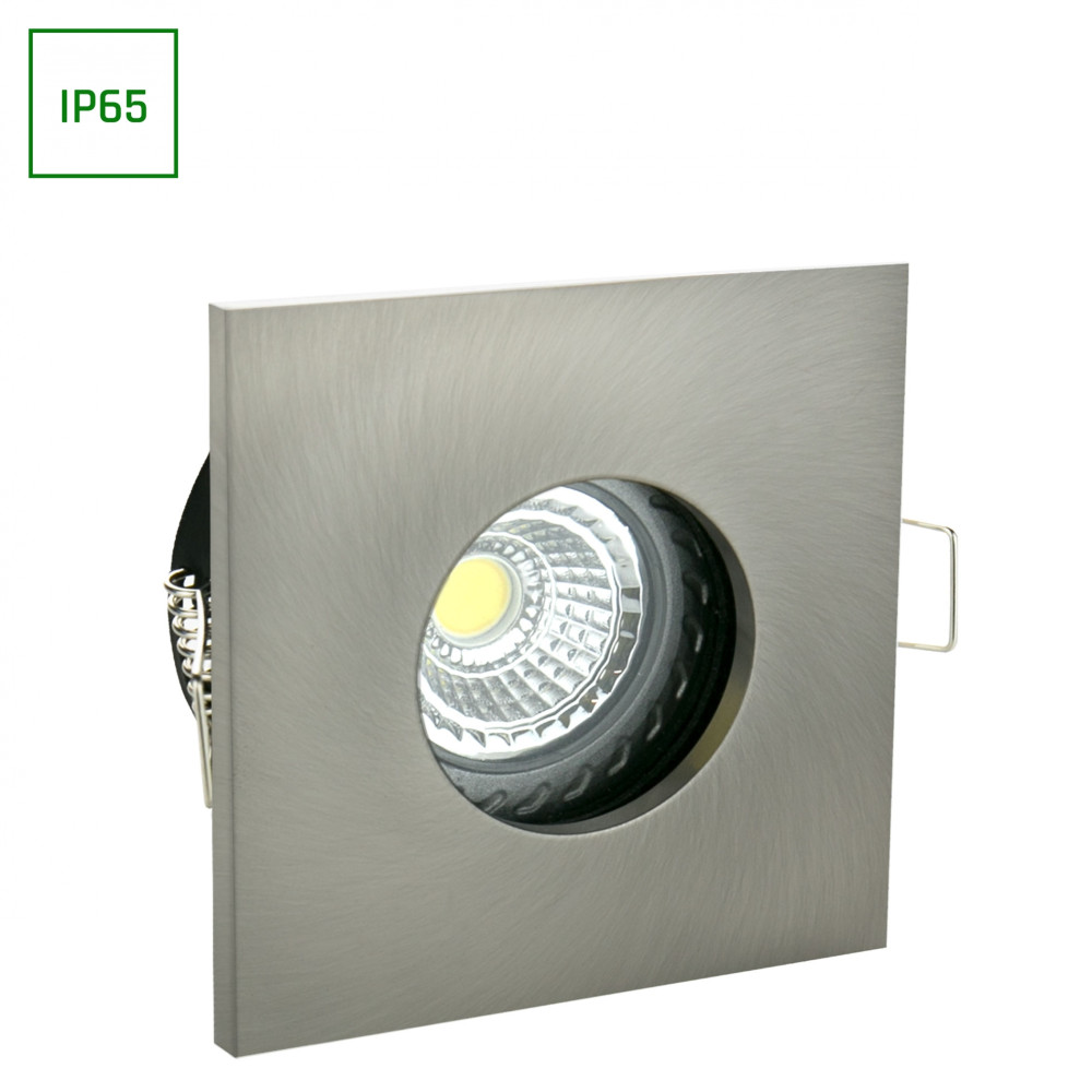 SPECTRUM - FIALE IV zapustené štvorcové svietidlo GU10 IP65 82x82x52mm 250V - Strieborné