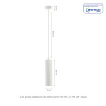 SPECTRUM - MADARA MINI II závesné svietidlo IP20 Ø55x200mm / dĺžka kábla 1000mm 250V GU10 - Biele