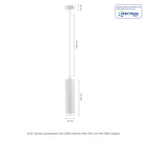 SPECTRUM - MADARA MINI RING závesné svietidlo IP20 Ø55x200mm / dĺžka kábla 1000mm 250V GU10 - Biele