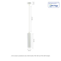 SPECTRUM - MADARA MINI RING závesné svietidlo IP20 Ø55x200mm / dĺžka kábla 1000mm 250V GU10 - Biele