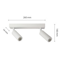 SPECTRUM - MADARA SLIM stropné bodové svietidlo 2xMR11 IP20 260x54x160mm 250V - Biele