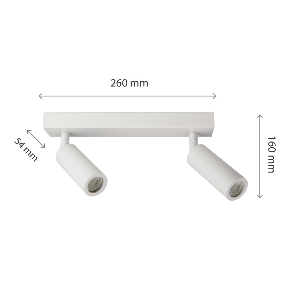 SPECTRUM - MADARA SLIM stropné bodové svietidlo 2xMR11 IP20 260x54x160mm 250V - Biele
