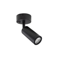 SPECTRUM LED - MADARA SLIM stropné/nástenné bodové svietidlo GU11/MR11 IP20 Ø36x95x165mm 250V - Čierne / s ON/OFF spínačom