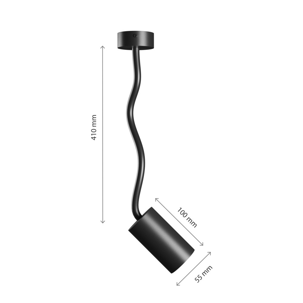 SPECTRUM LED - VARIOSAFLEXI - stropné svietidlo GU10 IP20 Ø55x100x410mm 250V - Čierne