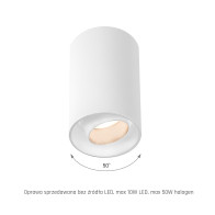 SPECTRUM - CHLOE SPOT povrchové bodové kruhové nastaviteľné svietidlo GU10 IP20 Ø80x130mm 250V - Biele