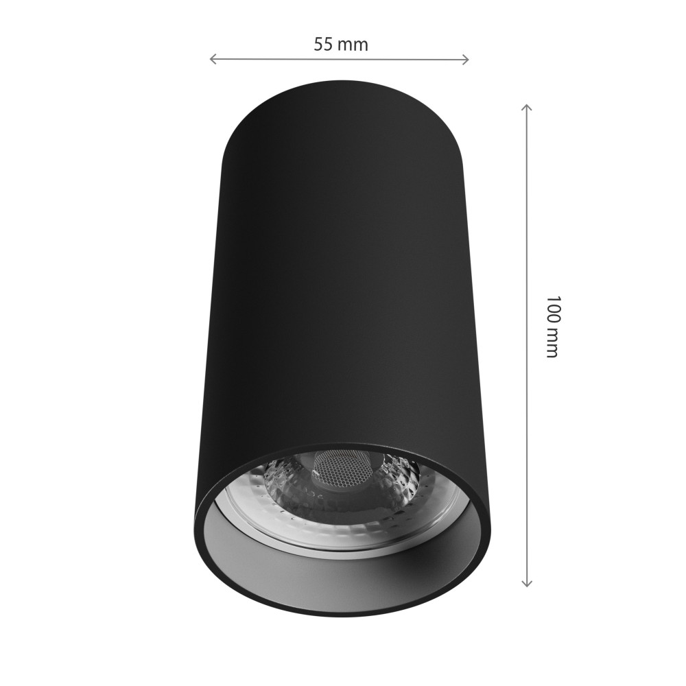 SPECTRUM - CHLOE VARIOSA povrchové bodové kruhové svietidlo GU10 IP20 Ø55x100mm 230V - Čierne