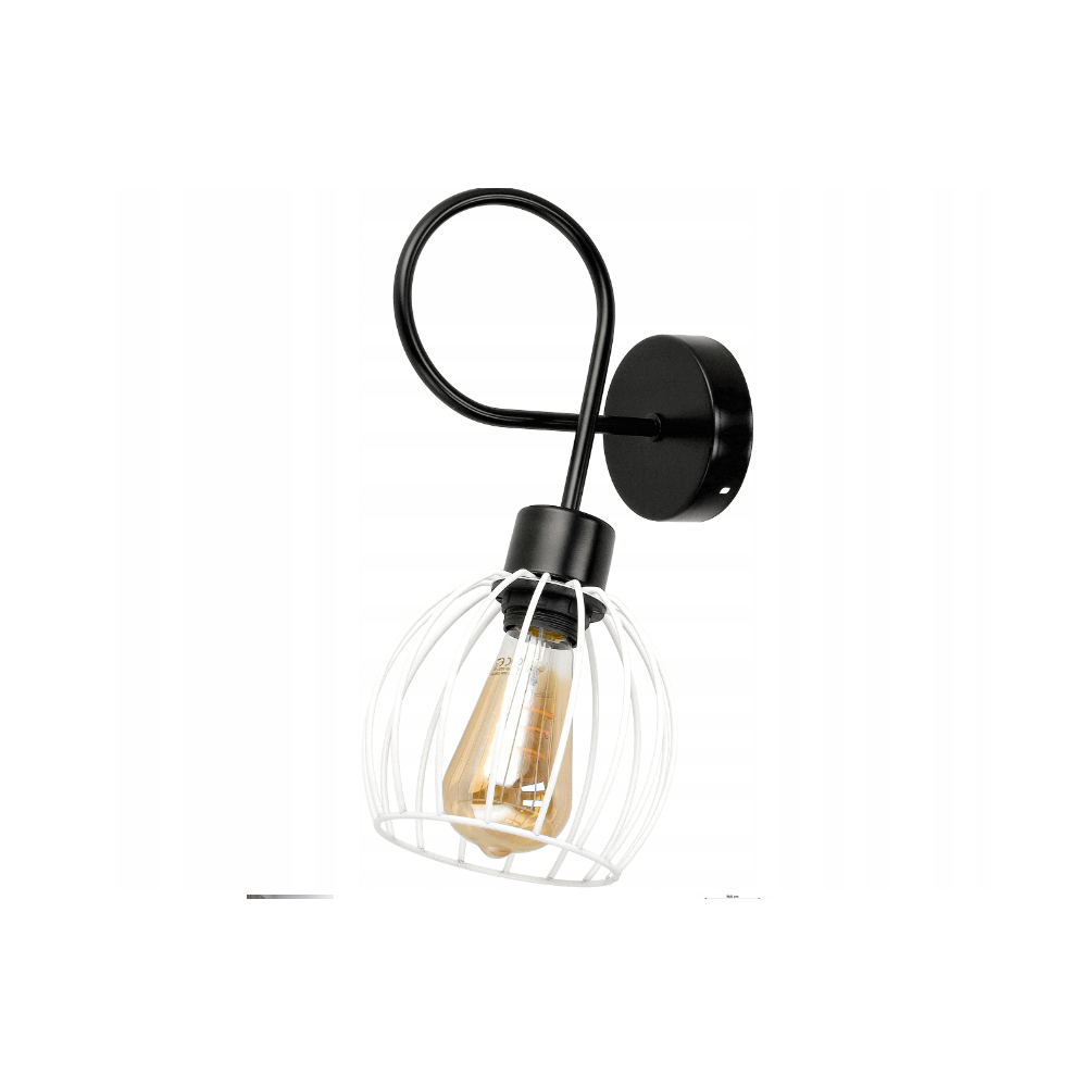 BERGE LED nástenné svietidlo LOFT - 1xE27 - DRUCIAN WHITE sféra