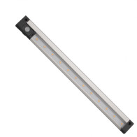 SPECTRUM - CABINET LINEAR SMD LED 3,3W povrchové svietidlo 120° IP20 300mm 12V Studená biela / 6000°K - PIR  senzor