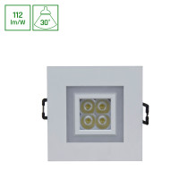 SPECTRUM LED - FIALE 4 LED 4x1W zapustené štvorcové svietidlo 30° IP20 230V Teplá biela / 3000°K - Biely