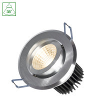 SPECTRUM - FIALE II COB 6W zapustené kruhové svietidlo 38° IP20 Ø86x65mm 230V Studená biela / 6000°K - Brúsený Hliník