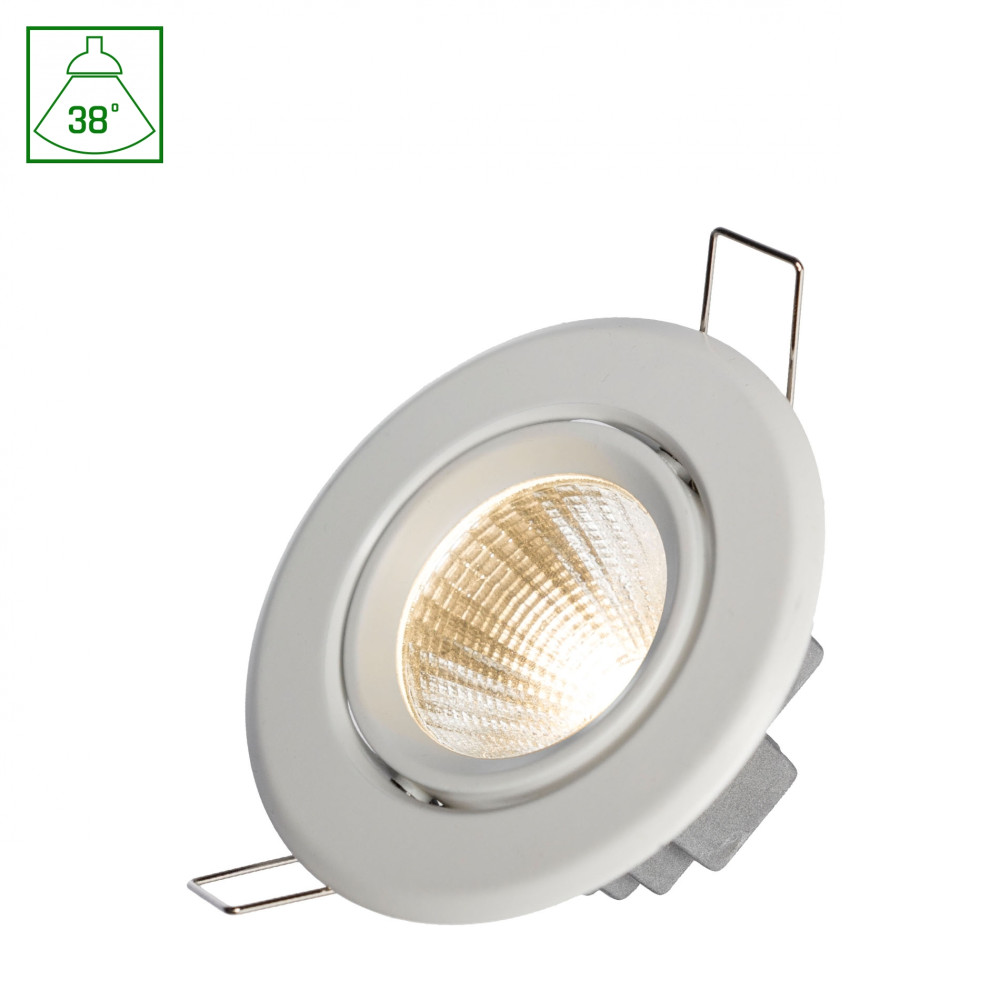 SPECTRUM - FIALE II COB 6W zapustené kruhové svietidlo 38° IP20 Ø86x65mm 230V Neutrálna biela / 4000°K - Biele
