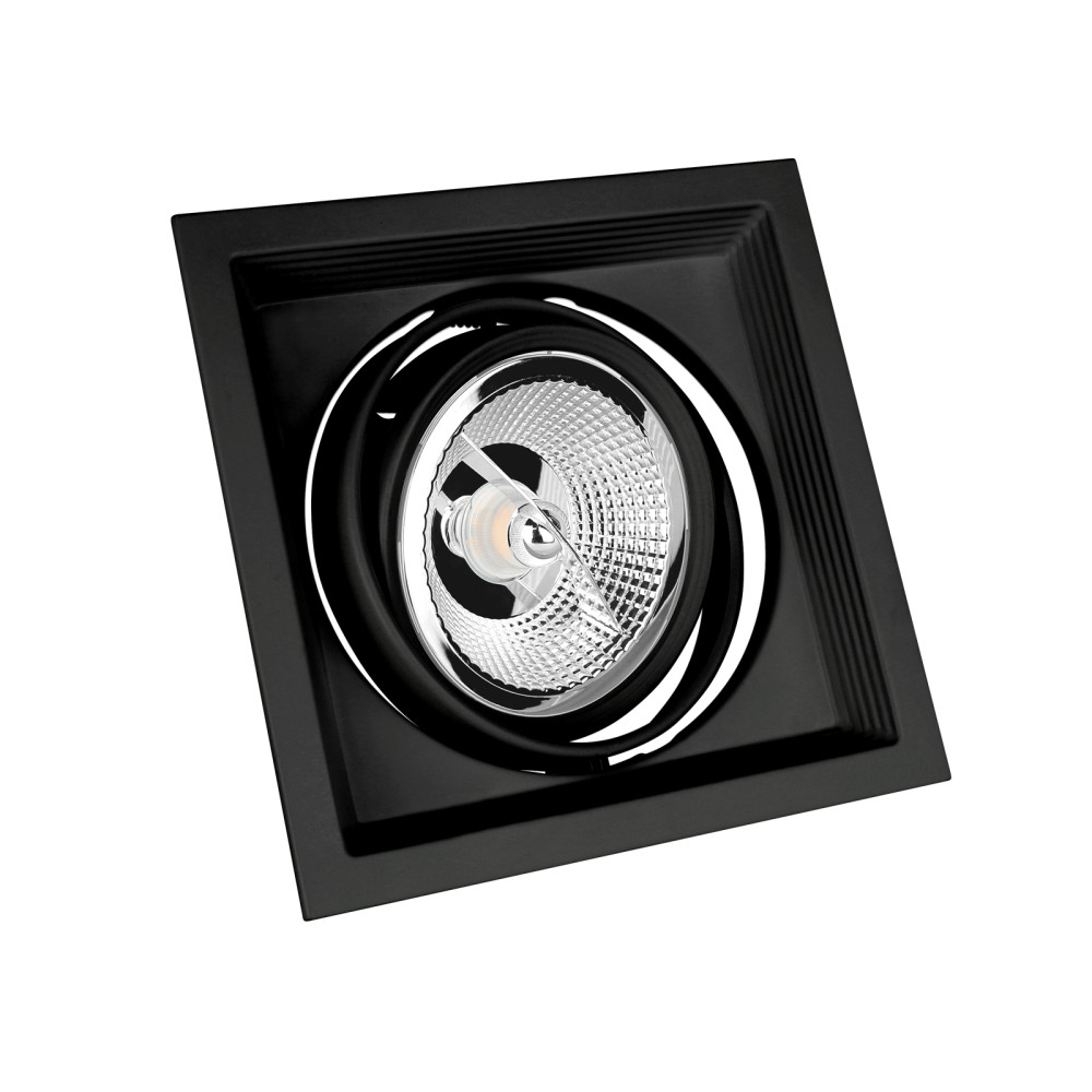 SPECTRUM LED - MDD MAXI UNO zapustené štvorcové bodové svietidlo AR111 GU10 IP20 186x186x43mm 250V - Čierne