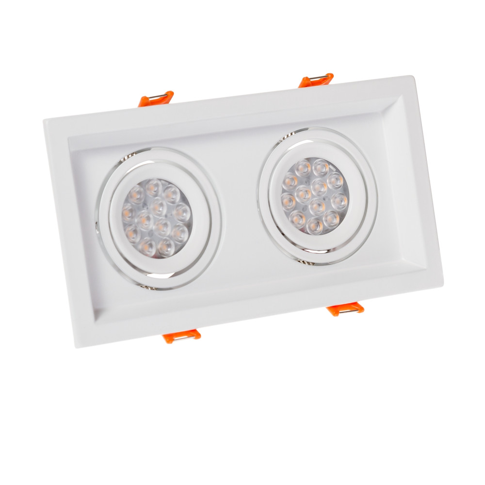 SPECTRUM LED - MDD MINI DUE zapustené obdlžníkové bodové svietidlo 2xGU10 IP20 110x210x40mm 250V - Biele