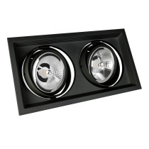 SPECTRUM LED - MODERN DAY DUE MAXI zapustené obdlžníkové bodové svietidlo 2xAR111/GU10 IP20 186x336x43mm 250V - Čierne
