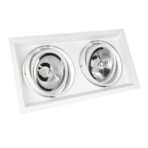 SPECTRUM LED - MODERN DAY DUE MAXI zapustené obdlžníkové bodové svietidlo 2xAR111/GU10 IP20 186x336x43mm 250V - Biele