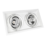 SPECTRUM - MODERN DAY DUE MAXI zapustené obdlžníkové bodové svietidlo 2xAR111/GU10 IP20 186x336x43mm 250V - Biele