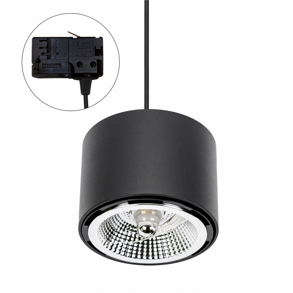 SPECTRUM LED - CHLOE AR111 magnetické 3-fázové kruhové visiace svietidlo GU10 IP20 120x85mm 250V - Čierne