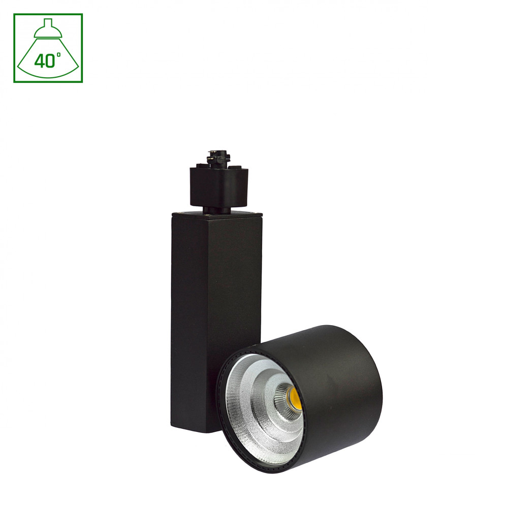 SPECTRUM LED - MADARA COB LED 26W magnetické 3-fázové svietidlo 40° IP20 Ø120x210x165mm 230V Studená biela / 6000°K- Biele