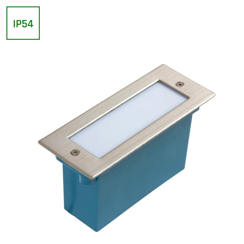 SPECTRUM - LAVA 16LED 1,5W zapustené fasádne svietidlo IP54 110x44x51mm 230V Teplá biela / 3000°K - Strieborné