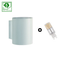 SPECTRUM - SET SQUALLA TUBE - fasádne svietidlo + G9 LED Žiarovka 4W 230V Studená biela / 6000°K - Biele / Záruka 5 rokov