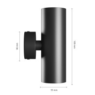 SPECTRUM - SQUALLA VARIOSATUBO - fasádne svietidlo 2xGU10 IP20 Ø55X160X90mm 250V - Čierne