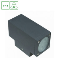 SPECTRUM - TORRE CREE 6W - fasádne obojsmerné svietidlo 45° IP44 172x108x63mm 230V Teplá biela / 3000°K - Sivé