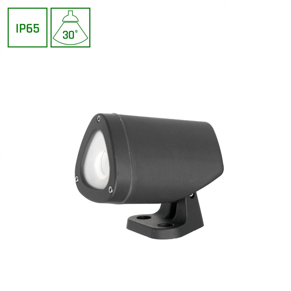SPECTRUM - TORRE CREE 3W - fasádne bodové svietidlo 30° IP65 89x73x66mm 230V Neutrálna biela / 4000°K - Sivé