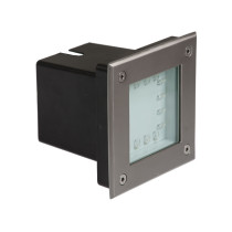 SPECTRUM - LUKKA 16LED 2,9W nájazdové svietidlo 100° IP67 150x150x124mm 230V Teplá biela / 3000°K - Strieborné