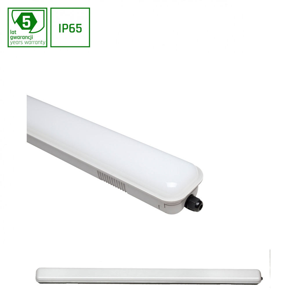 SPECTRUM - LIMEA GARAGE 1200 - 36W hermetické svietidlo IP65 1200x85x73mm 230V Studená biela / 6000°K - Mliečne