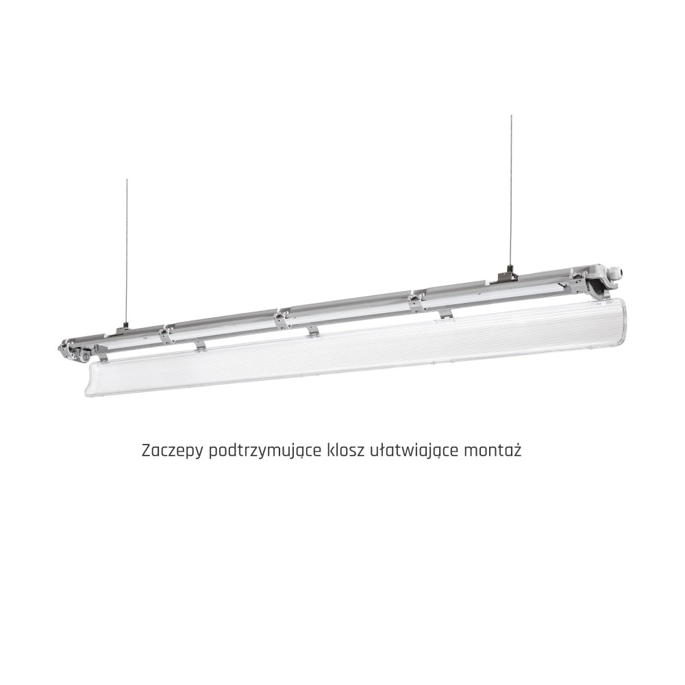 SPECTRUM LED - LIMEA SLIM 2x1200 - LED trubicové svietidlo 1310x90x63mm - IP65 - G13 - 250V - Sivé