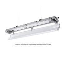 SPECTRUM LED - LIMEA SLIM 2x600 - LED trubicové svietidlo 710x90x63mm - IP65 - G13 - 250V - Sivé
