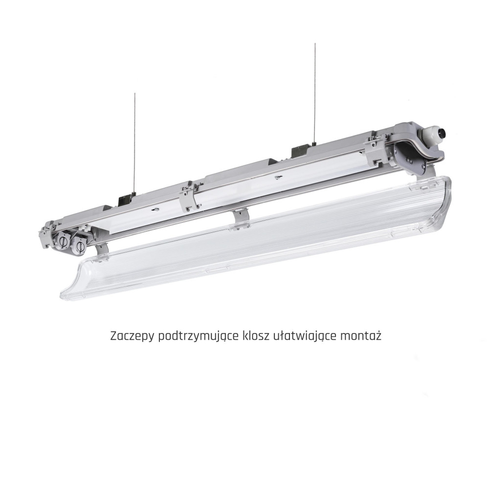 SPECTRUM LED - LIMEA SLIM 2x600 - LED trubicové svietidlo 710x90x63mm - IP65 - G13 - 250V - Sivé