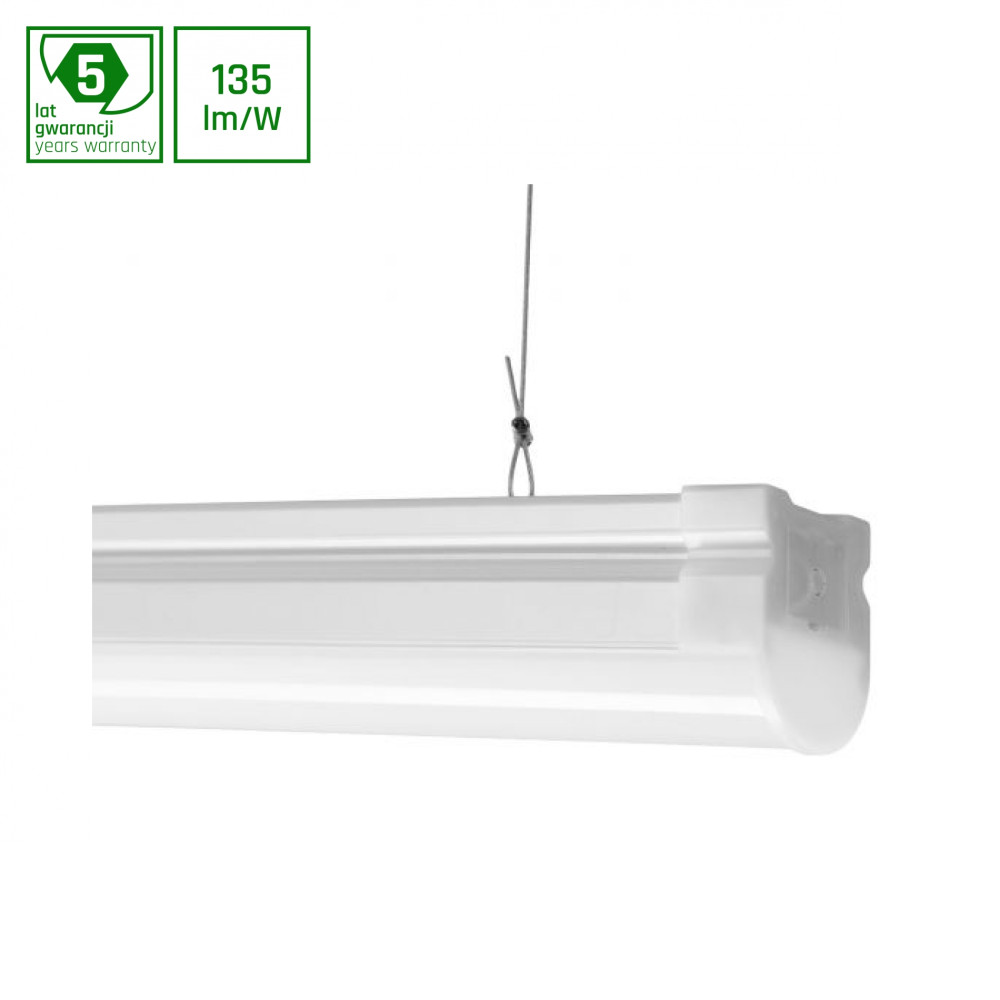SPECTRUM LED - LIMEA SLIM - 60W hermetické svietidlo 130° IP66 1700x60x75mmmm 230V Teplá biela / 3000°K - Biele / Záruka 5 rokov