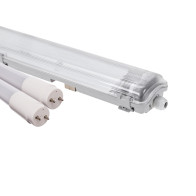 SPECTRUM - Výhodná sada 12x LIMEA SLIM hermetické svietidlo G13 2x1200mm 250V IP65 + 25x LED trubica: SP-WOJ+22304_17W