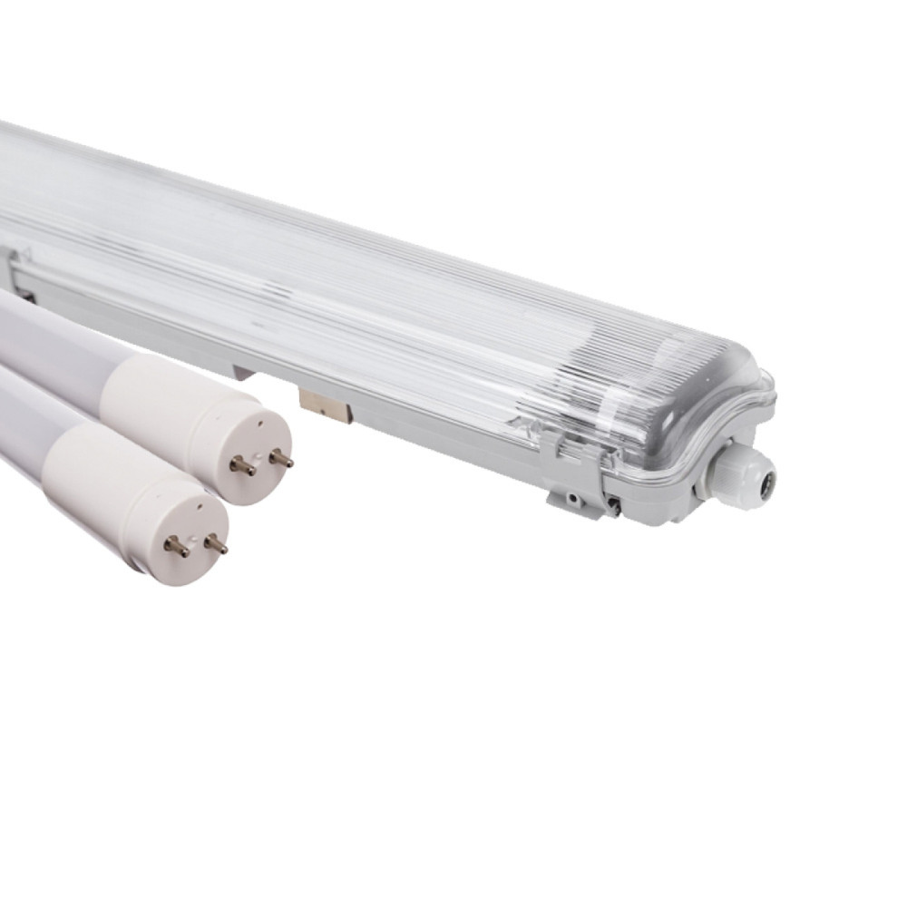 SPECTRUM - Výhodná sada 12x LIMEA SLIM hermetické svietidlo G13 2x1200mm 250V IP65 + 25x LED trubica: SP-WOJ+22304_17W