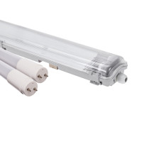 SPECTRUM - Výhodná sada 12x LIMEA SLIM hermetické svietidlo G13 2x1200mm 250V IP65 + 25x LED trubica: SP-WOJ+22305_18W