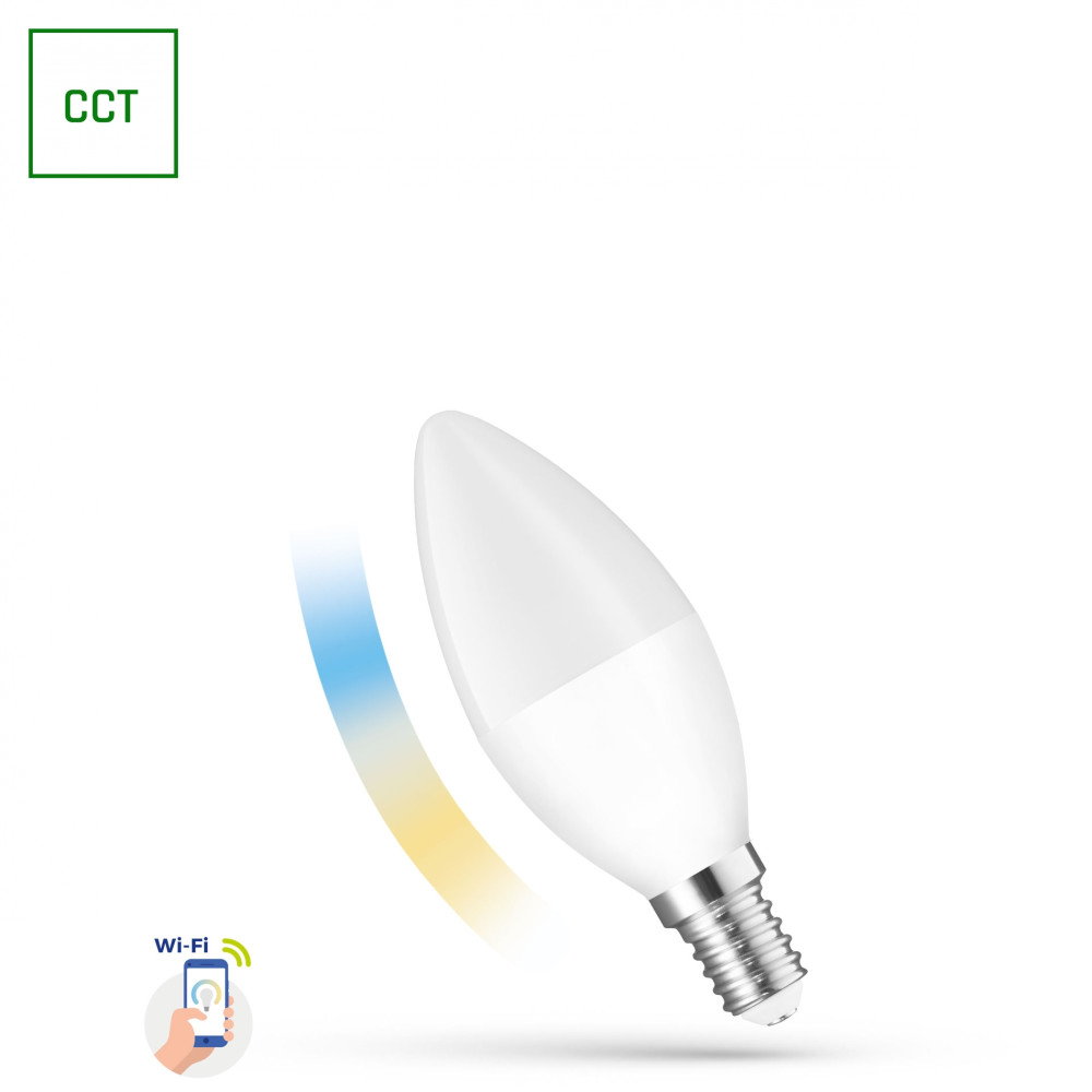 SPECTRUM LED - ŽiarovkaSMART - 5W - 410lm - 160° - 230V - CCT-DIM WI-FI  - C38 E-14