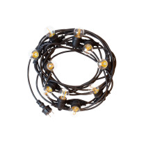 SPECTRUM - GARLAND 5M závesná girlanda INT/EXT 10xE27 IP44 5000mm / rozostup 0,5m 250V - Čierna