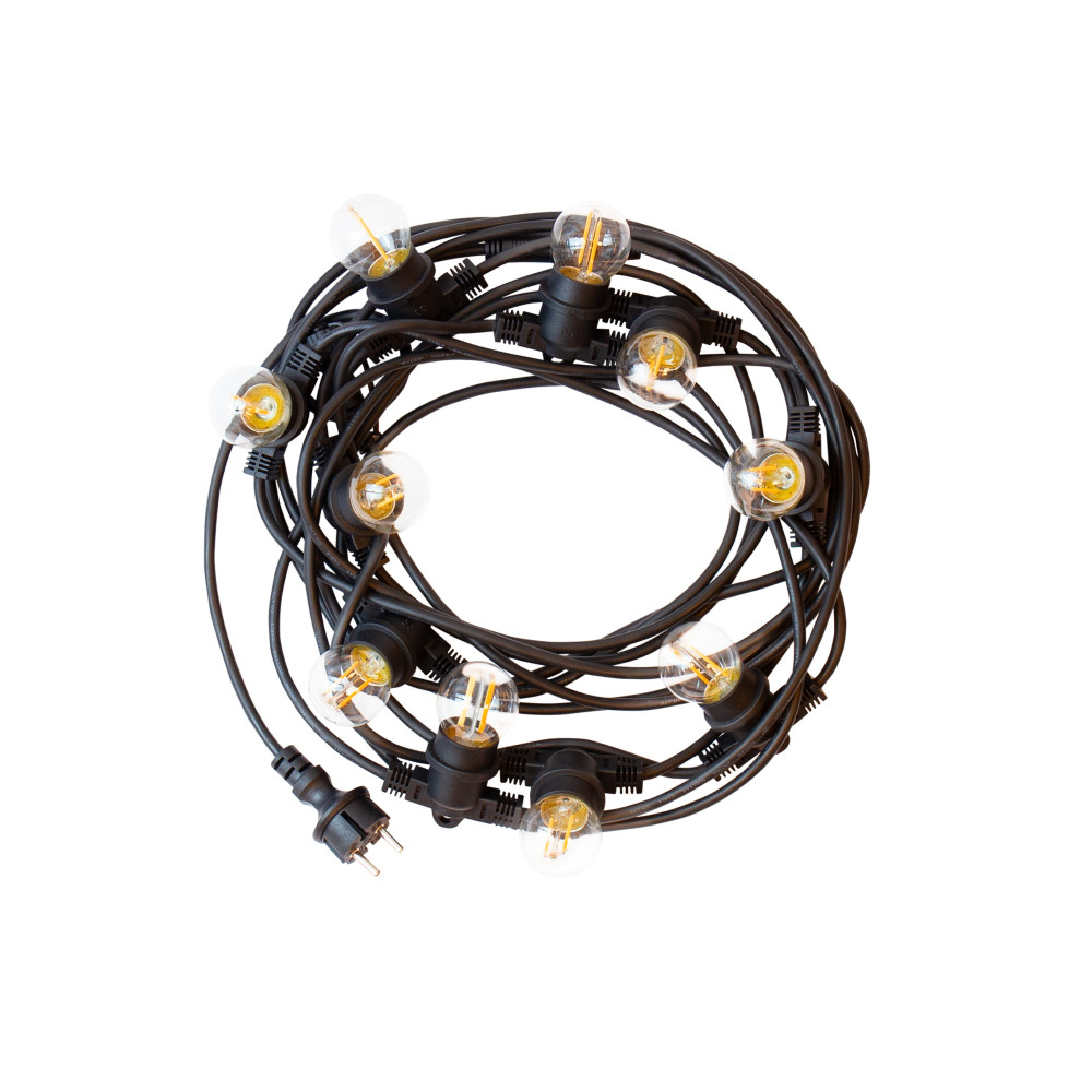 SPECTRUM - GARLAND 5M závesná girlanda INT/EXT 10xE27 IP44 5000mm / rozostup 0,5m 250V - Čierna