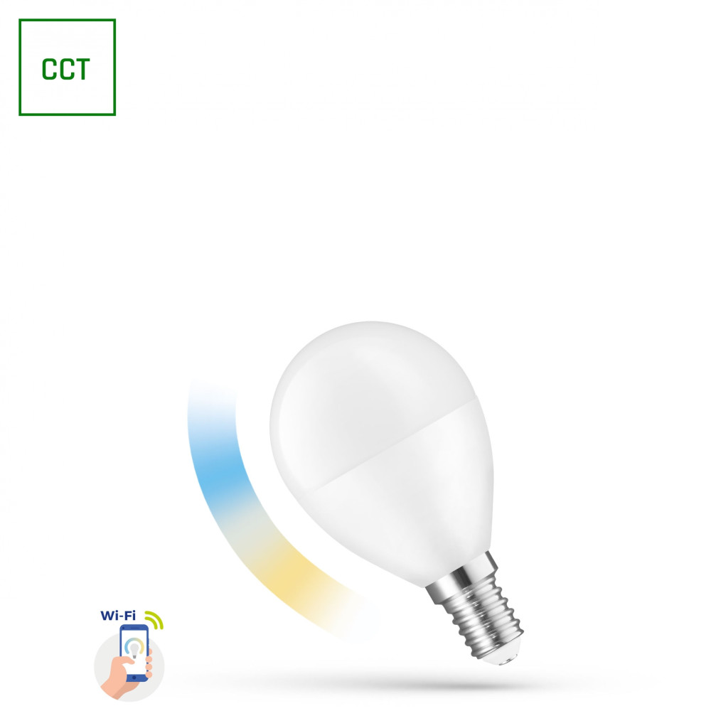 SPECTRUM LED - ŽiarovkaSMART - 5W - 420lm - 220° - 230V - CCT-DIM WI-FI - P45 E-14