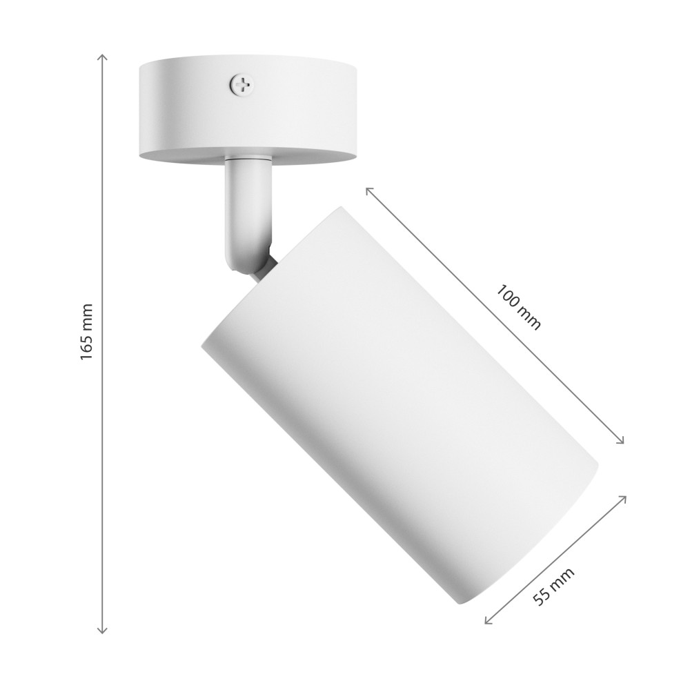 SPECTRUM LED - SQUALLA VARIOSAROUND - nástenné svietidlo GU10 IP20 Ø55x100x16SPECTRUM LED - 5mm 250V - Biele