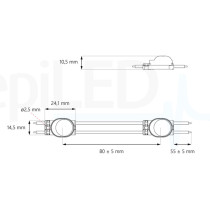 epiLED – LED modul Lumiter¹ Lite – 0.24W – IP67 – 12V DC – Čistá biela (PW) / 5000°K