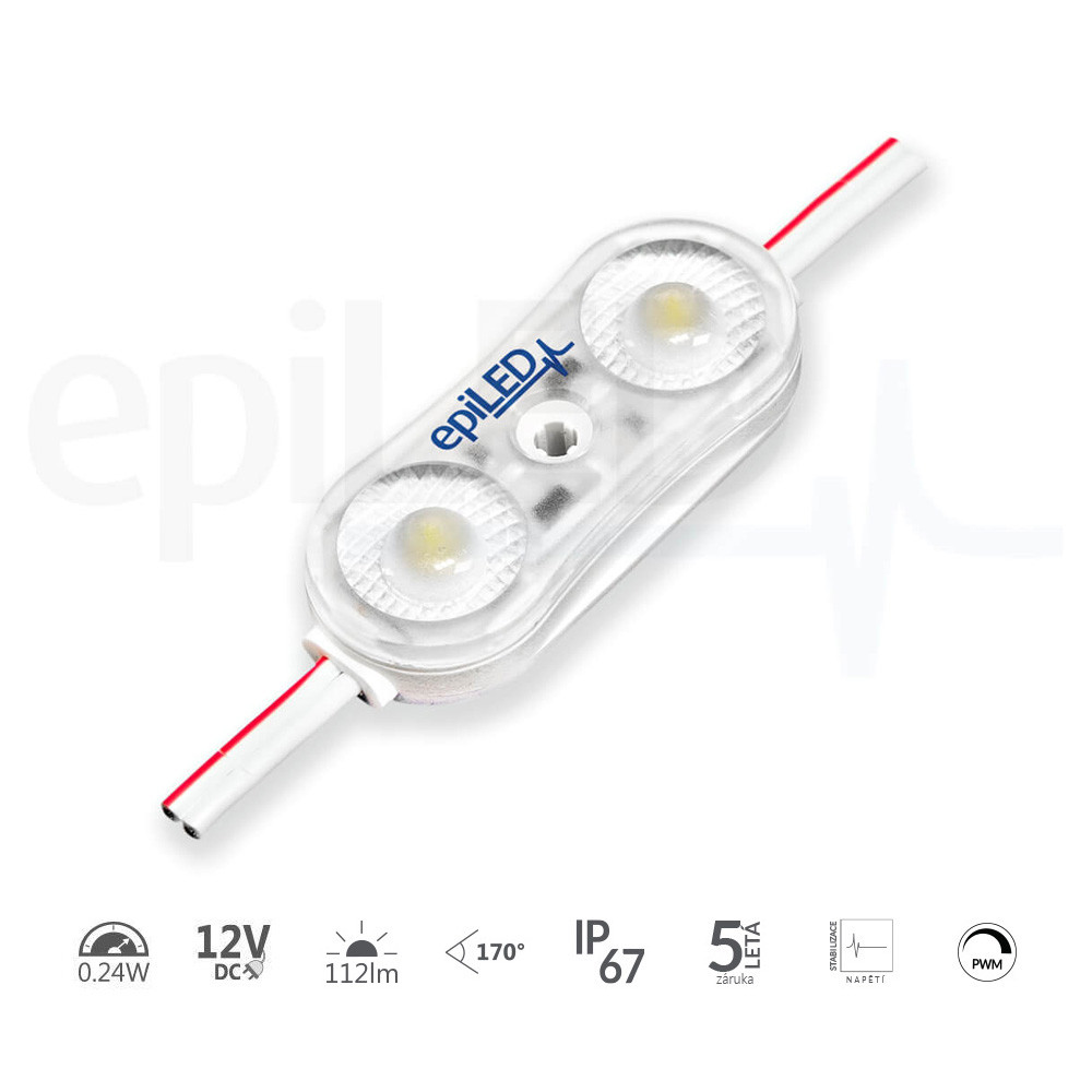 epiLED – LED modul Lumiter² – 0.72W – IP67 – 12V DC – Sýta biela (WS) / 7500°K
